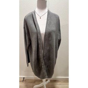 H & M GRAY LONG CARDIGAN